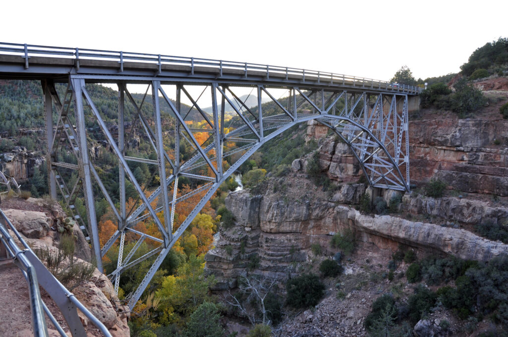 Midgley Bridge heading into Oak Creek Canyon.