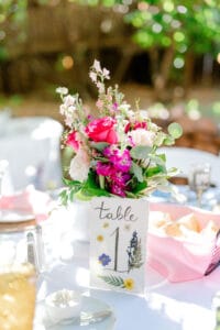 Colorful table setting at the Wedding Gardens of Sedona