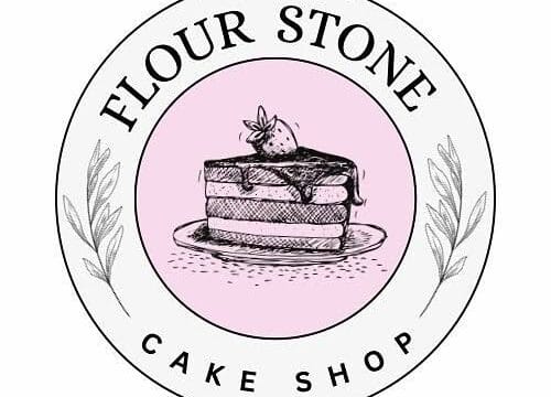 Flour Stone Cake Shop Logo