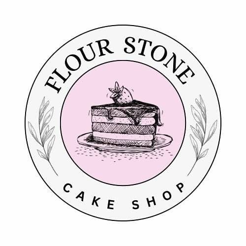 Flour Stone Cake Shop Logo