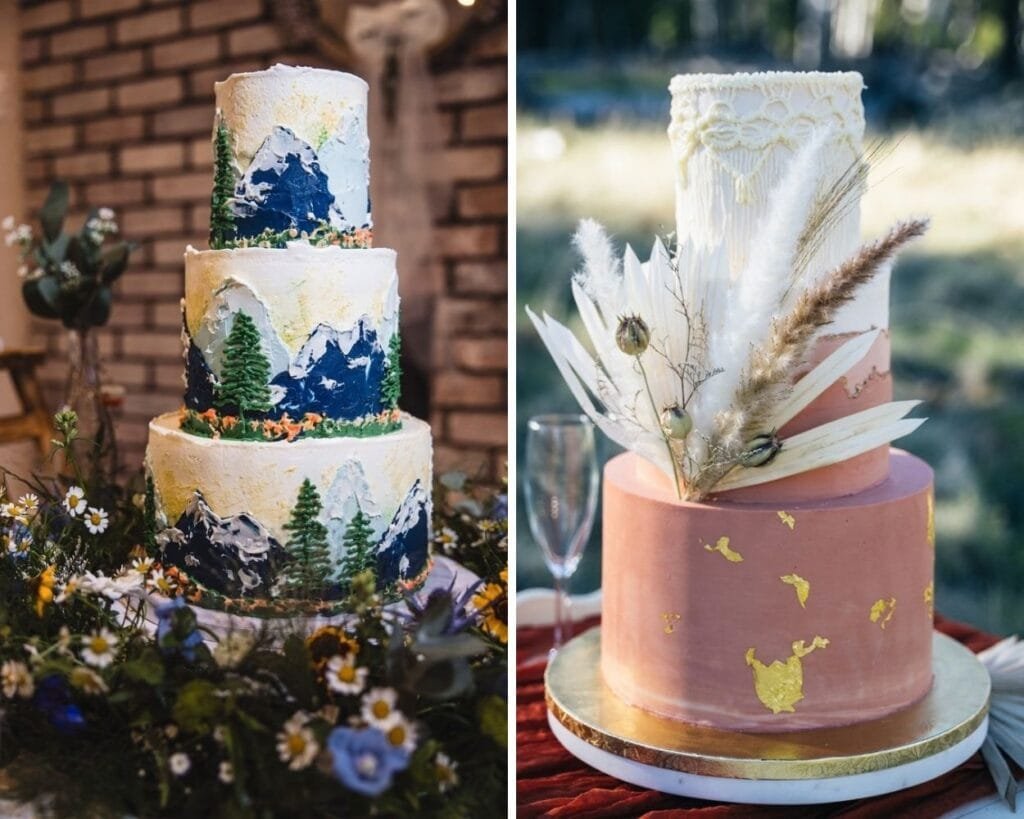 Mountain cake with "Cake Meadow" | Ryan Williams Photography at Serendipity Venue Flagstaff